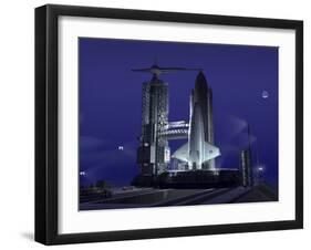 A Futuristic Space Shuttle Awaits Launch-Stocktrek Images-Framed Photographic Print