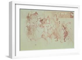 A Gala at the Moulin Rouge, 1893 (Pencil on Paper)-Henri de Toulouse-Lautrec-Framed Giclee Print