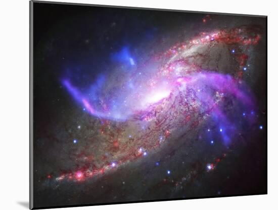 A Galactic Light Show in Spiral Galaxy Ngc 4258-null-Mounted Premium Photographic Print