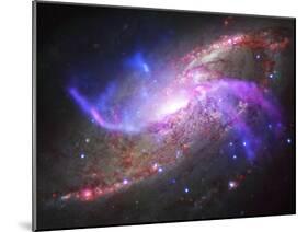 A Galactic Light Show in Spiral Galaxy Ngc 4258-null-Mounted Premium Photographic Print