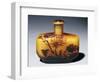 A Galle Carved, Acid-Etched and Cased Glass Flacon and Stopper with Chrysanthemum Design-Émile Gallé-Framed Giclee Print