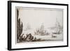 A Galley Rammed Amidships by a Man-O'-War under Sail Within Sight of Harbour, C.1617-Jacques Callot-Framed Giclee Print