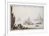 A Galley Rammed Amidships by a Man-O'-War under Sail Within Sight of Harbour, C.1617-Jacques Callot-Framed Giclee Print