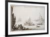 A Galley Rammed Amidships by a Man-O'-War under Sail Within Sight of Harbour, C.1617-Jacques Callot-Framed Giclee Print