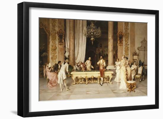 A Game of Billiards-Francesco Beda-Framed Premium Giclee Print