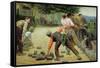 A Game of Bourles in Flanders, 1911-Remy Cogghe-Framed Stretched Canvas