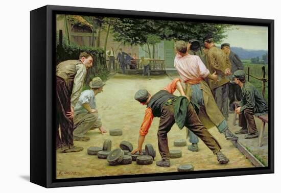 A Game of Bourles in Flanders, 1911-Remy Cogghe-Framed Stretched Canvas