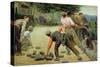 A Game of Bourles in Flanders, 1911-Remy Cogghe-Stretched Canvas