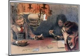 A Game of Cards, C1899-Francois Joseph Guiguet-Mounted Giclee Print