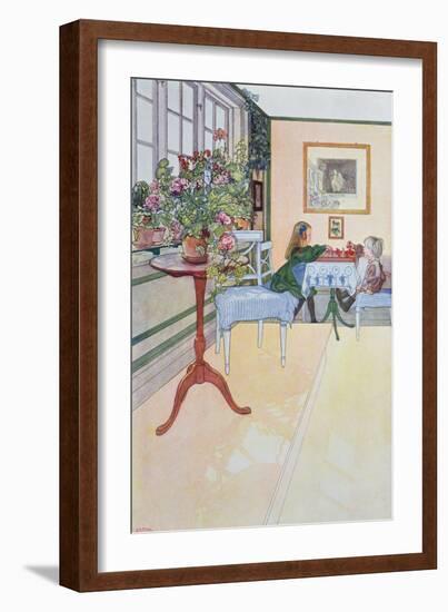 A Game of Chess, early twentieth century-Carl Larsson-Framed Giclee Print