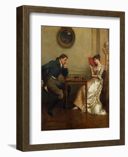 A Game of Chess-George Goodwin Kilburne-Framed Giclee Print