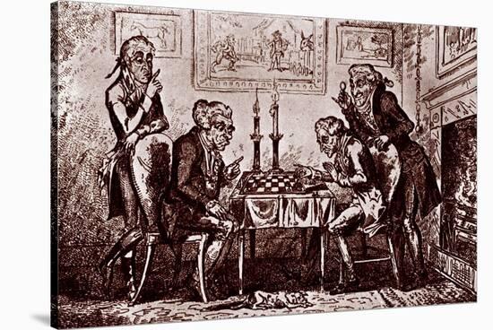 A Game of Chess-George Cruikshank-Stretched Canvas