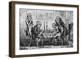 A Game of Chess-George Cruikshank-Framed Giclee Print