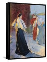 A Game of Croquet, 1895 (Oil on Canvas)-Leon Wyczolkowski-Framed Stretched Canvas