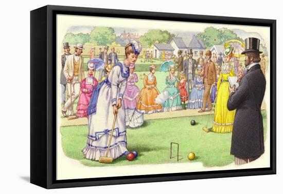 A Game of Croquet at the All-England Club at Wimbledon-Pat Nicolle-Framed Stretched Canvas