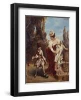 A Game of Croquet, Circa 1875-Jean-Baptiste-Camille Corot-Framed Premium Giclee Print