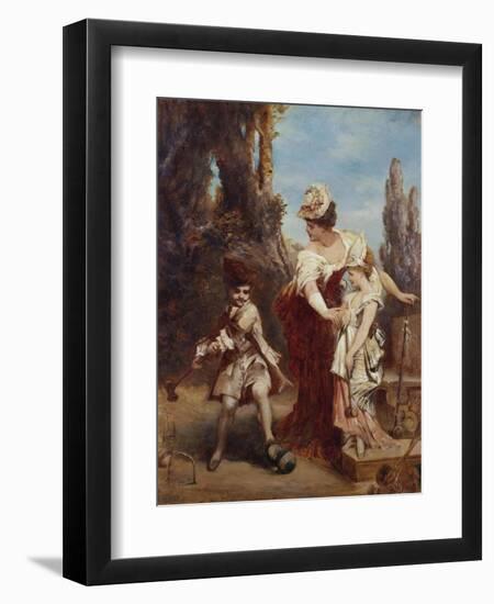 A Game of Croquet, Circa 1875-Jean-Baptiste-Camille Corot-Framed Premium Giclee Print