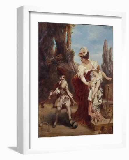 A Game of Croquet, Circa 1875-Jean-Baptiste-Camille Corot-Framed Giclee Print