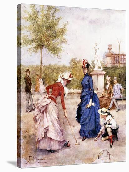 A Game of Croquet-Francesco Miralles Galaup-Stretched Canvas