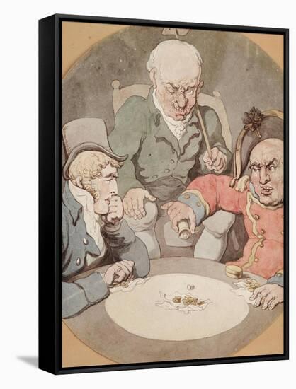 A Game of Dice-Thomas Rowlandson-Framed Stretched Canvas