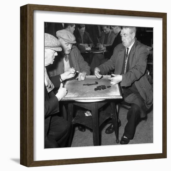 A Game of Dominoes in a Miners Welfare Club, Horden, County Durham, 1963-Michael Walters-Framed Photographic Print