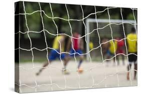 A Game of Football in Flamengo Park.-Jon Hicks-Stretched Canvas