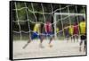 A Game of Football in Flamengo Park.-Jon Hicks-Framed Stretched Canvas