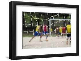 A Game of Football in Flamengo Park.-Jon Hicks-Framed Premium Photographic Print