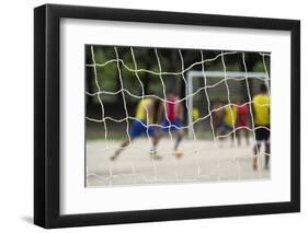 A Game of Football in Flamengo Park.-Jon Hicks-Framed Photographic Print