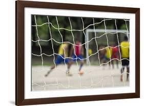 A Game of Football in Flamengo Park.-Jon Hicks-Framed Photographic Print