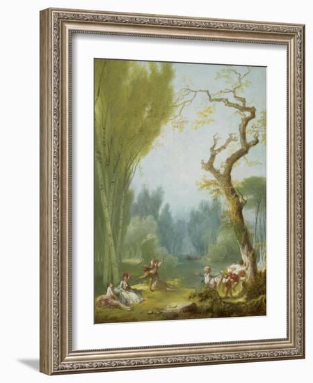 A Game of Horse and Rider, c.1775-80-Jean-Honore Fragonard-Framed Giclee Print