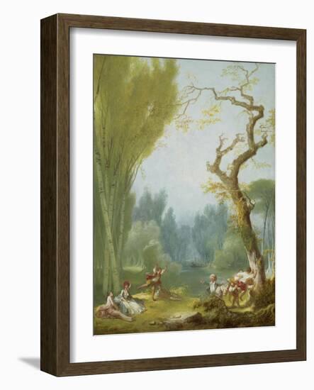 A Game of Horse and Rider, c.1775-80-Jean-Honore Fragonard-Framed Giclee Print