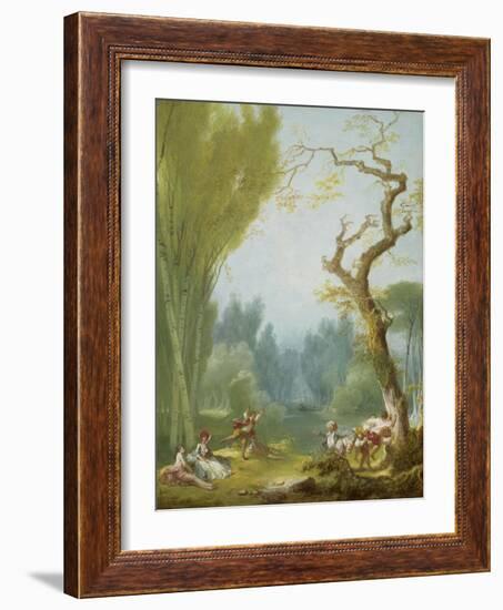 A Game of Horse and Rider, c.1775-80-Jean-Honore Fragonard-Framed Giclee Print