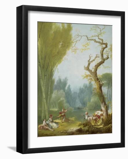 A Game of Horse and Rider, c.1775-80-Jean-Honore Fragonard-Framed Giclee Print