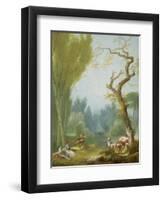 A Game of Horse and Rider, c.1775-80-Jean-Honore Fragonard-Framed Premium Giclee Print