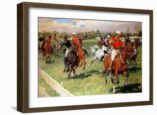 A Game of Polo, 1911-Ludwig Koch-Framed Giclee Print