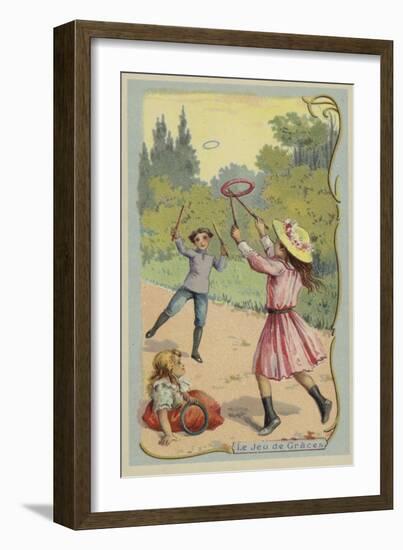 A Game of Ringtoss-null-Framed Giclee Print