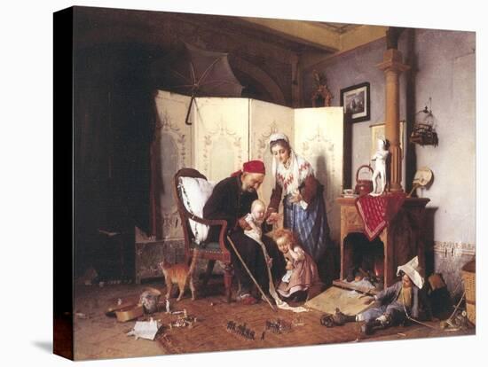 A Game of Soldiers, 1878-Gaetano Chierici-Stretched Canvas