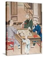A Game of Strategy in China, Late 18th Century-null-Stretched Canvas