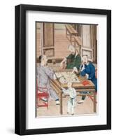 A Game of Strategy in China, Late 18th Century-null-Framed Giclee Print