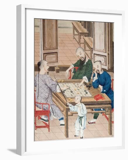 A Game of Strategy in China, Late 18th Century-null-Framed Giclee Print