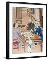 A Game of Strategy in China, Late 18th Century-null-Framed Giclee Print