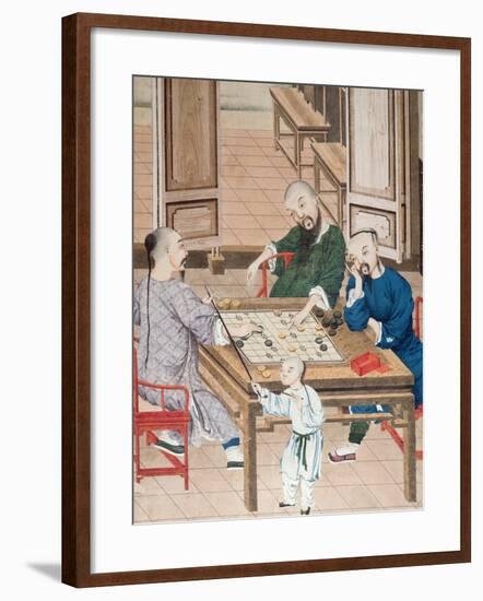 A Game of Strategy in China, Late 18th Century-null-Framed Giclee Print