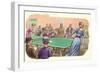 A Game of Table Tennis Being Played in Edwardian Times-Pat Nicolle-Framed Giclee Print