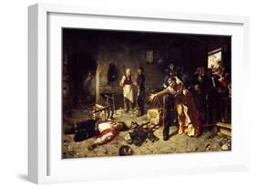 A Game of Trumps or Brawl in Trastevere-Michele Cammarano-Framed Giclee Print