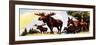 A Gang of Elks-English School-Framed Giclee Print