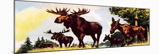 A Gang of Elks-English School-Mounted Giclee Print
