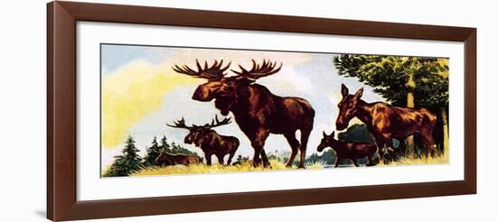 A Gang of Elks-English School-Framed Giclee Print