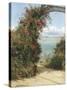 A Garden by the Sea-Frank Topham-Stretched Canvas