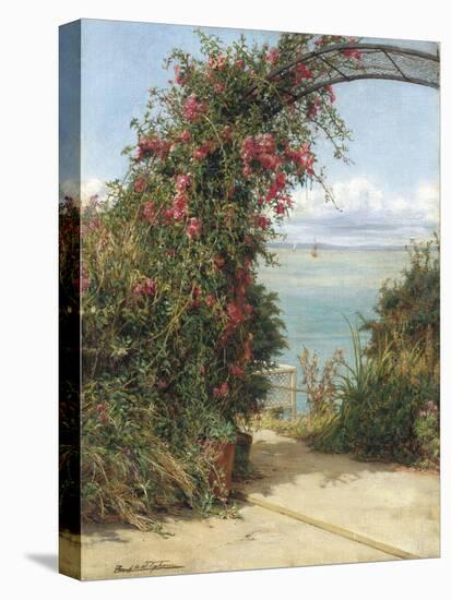 A Garden by the Sea-Frank Topham-Stretched Canvas